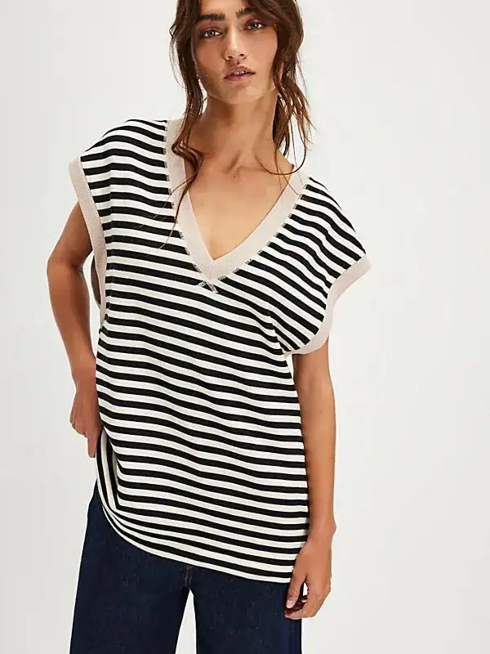 Free People classic striped vest